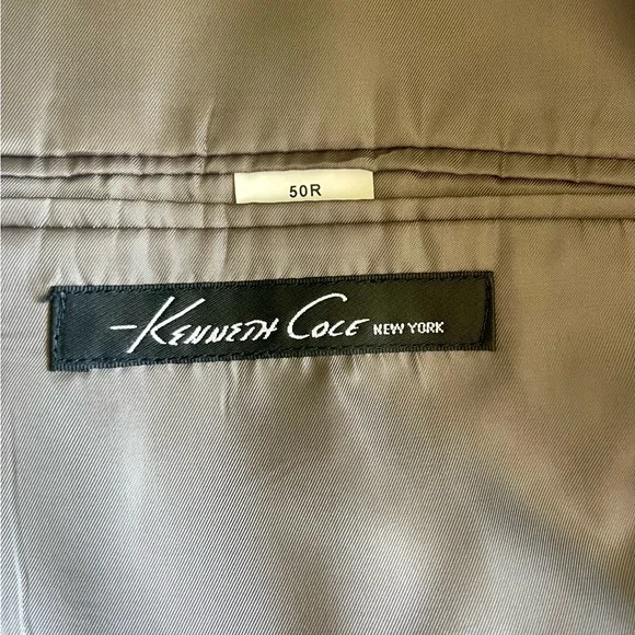 Kenneth Cole New York Black Suit Single-Breasted Notched Lapel